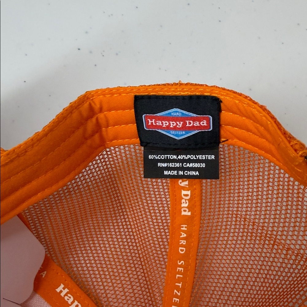 Happy Dad Classic Trucker Hat Orange Mesh Snapback Embroidered Logo OSFM, NWT - Picture 5 of 7